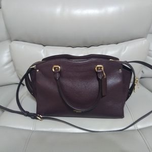 Coach mixed leather drew satchel handbag